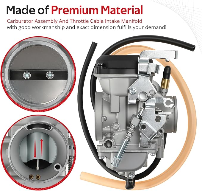 JAVIK Carburetor Assembly & Throttle Cable With Intake Manifold For Kawasaki KLR650 2008-2018 O.E.M# 15004-0073 15003-0118 15004-0050