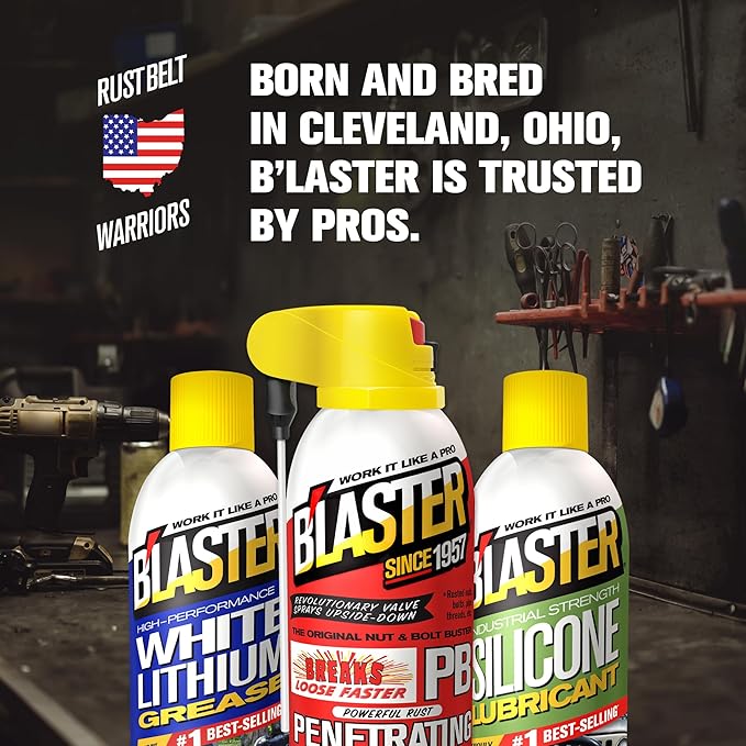 B’Laster Silicone Lubricant Spray, 11 oz Aerosol Cans (12-Pack) – Silicone Spray Lubricant for Rubber & Plastic, Garage Door & Window Track Lubricant, Clean Non-Greasy Finish