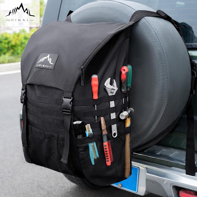 Himal Outdoors Spare Tire Trash Bag, Large Cargo Storage Bag for Wood and Recovery Gear, Durable PVC & Oxford Exterior – Fits Jeep, Truck, SUV & Off-Road