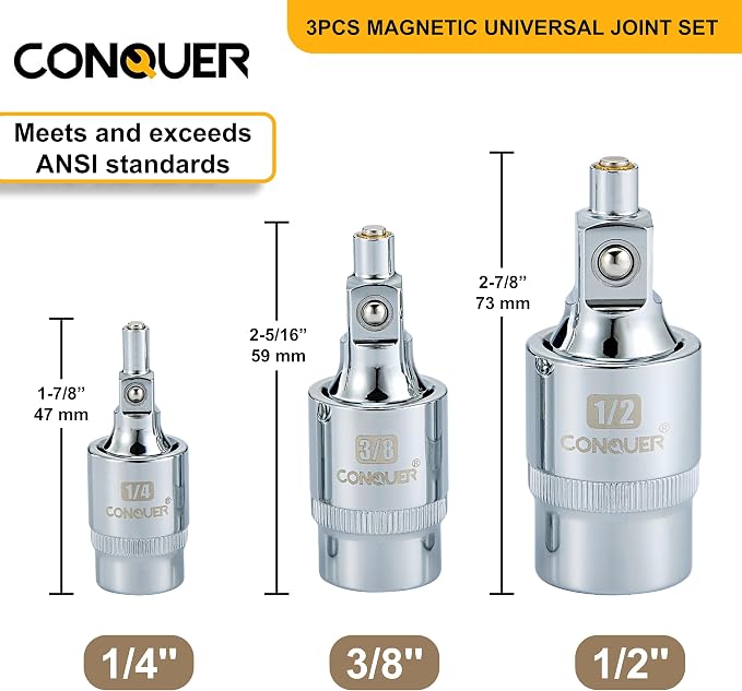 CONQUER Precision Tool Set Bundle: Magnetic Socket Extension Set + Tungsten Blade Deburring External Chamfer Tool