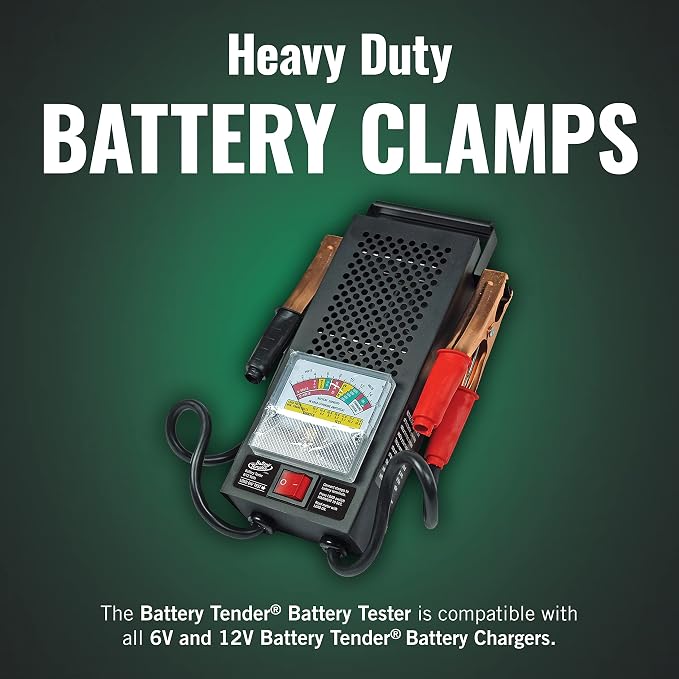 Battery Tender Battery Load Tester 12 Volt at 100 Amps / 6 Volt at 50 Amps Battery Tester - Test Battery Load for 12V or 6V Batteries - Battery Health Checker, Check Starter Motor Draw - 026-0020