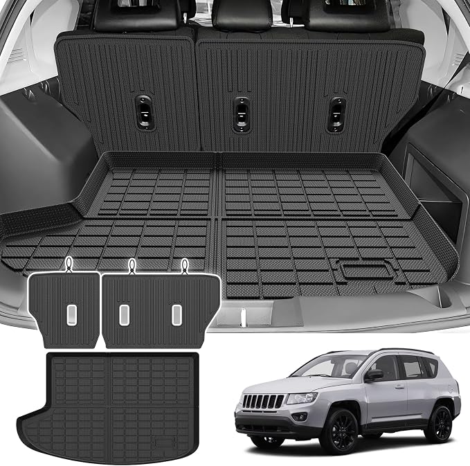 Cargo Liner for Jeep Compass/Patriot 2007-2016 & 2007-2012 Dodge Caliber, All Weather Cargo Mats for Compass Accessories, Heavy Duty TPE Trunk Mat, Car Accessories