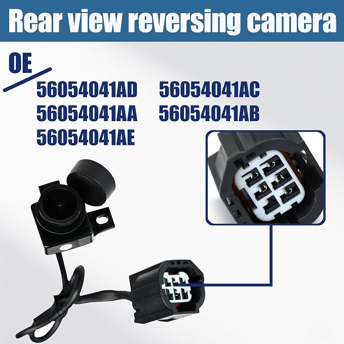 No.56054041AD Rear View Backup Reverse Parking Camera [6 Pins] IP68 HD | Compatible with 2009 2010 Dodge RAM 1500 2500 3500 Pickup 2011 2012 Park Assist Camera Replaces OE# 56054041AC 56054041AA