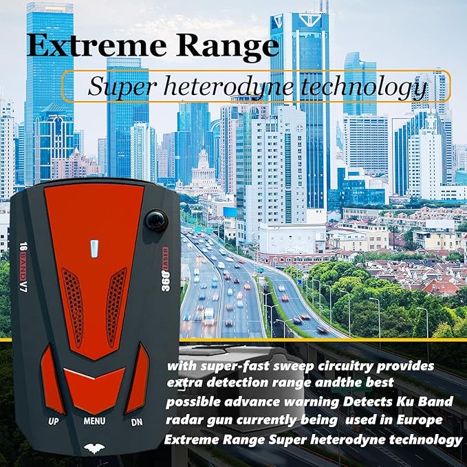 New Laser/Radar-Detectors Driving Aids for Cars - Long Range Detection, Mute Memory, Led Display, City/Highway Mode Detectors, Ideal Gifts for Cars (Red)