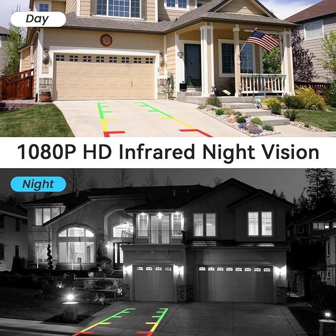 FEISIKE Backup Camera, 1080P IR Night Vision with Monitor, Easy Setup Plug-Play Rear View Camera, 150 Degrees Wide Angle, IP68 Waterproof, 4.3" Display for Car Truck SUV