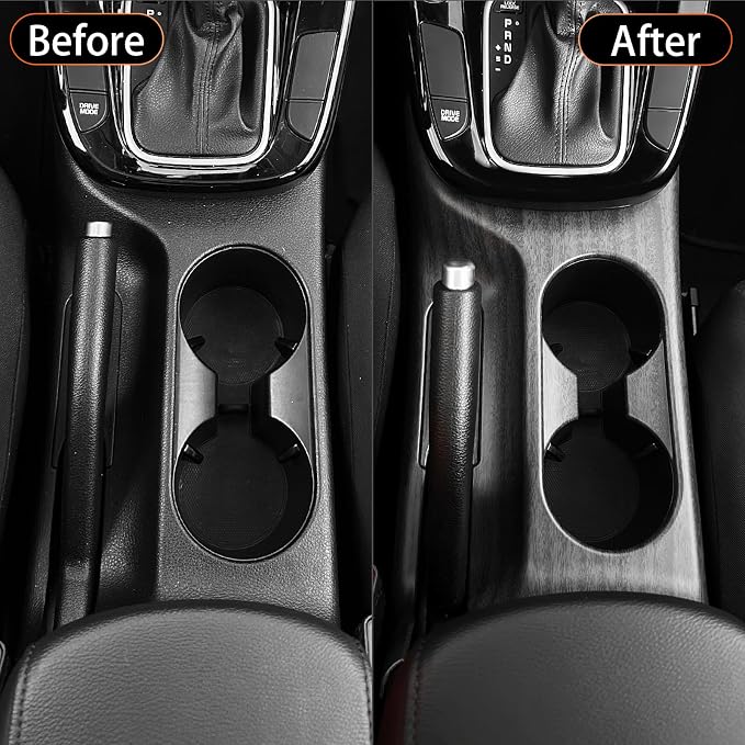 YOUTOOCAR Water Cup Holder Trim Cover Compatible with Kia Soul 2020-2026 Accessories (Wood Grain)