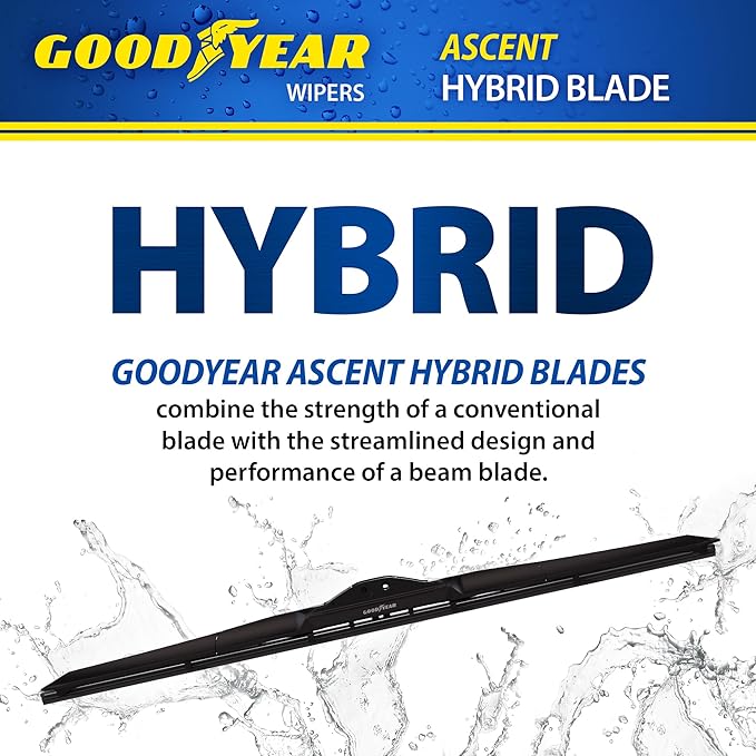 Goodyear Ascent 26" Hybrid Windshield Wiper Blade, Replacement Hybrid Windshield Wiper Blade with Universal Adaptor, Pack of 1