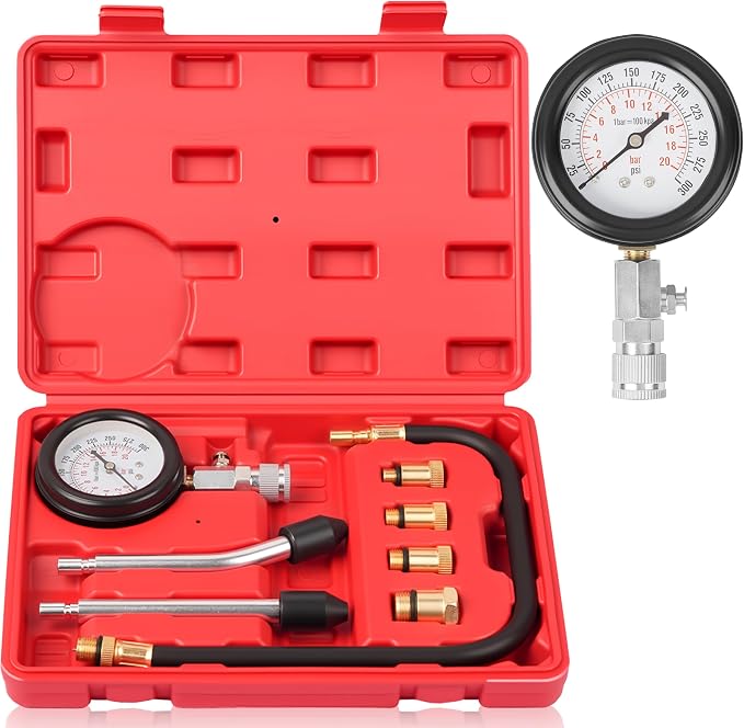 DAYUAN 8pcs Professional Petrol Engine Compression Tester Kit Bundle with DAYUAN 5pcs Professional Front End Service Tool Kit