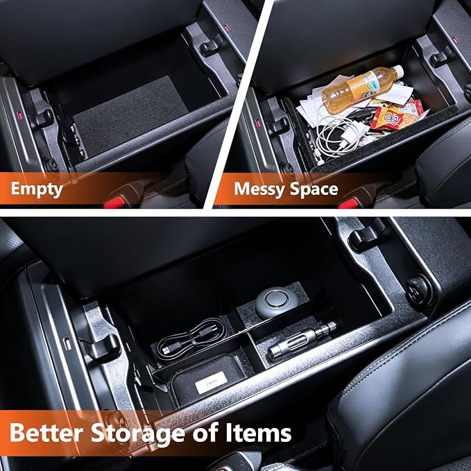 For 2026 Toyota RAV4 2PCS Center Console Organizer ABS Armrest Lower Insert Storage Dividers, 6th Gen Hybrid&Plug-in Hybrid Interior Accessories - Not for Limited