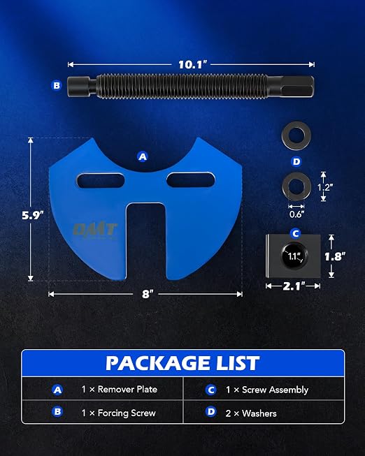 Orion Motor Tech Wheel Hub Removal Tool Kit, Wheel Bearing Hub Remover Tool Set Compatible with 5 6 8 Lug Hub Assemblies on Cars and Trucks, Wheel Hub Buster Puller with Carrying Case