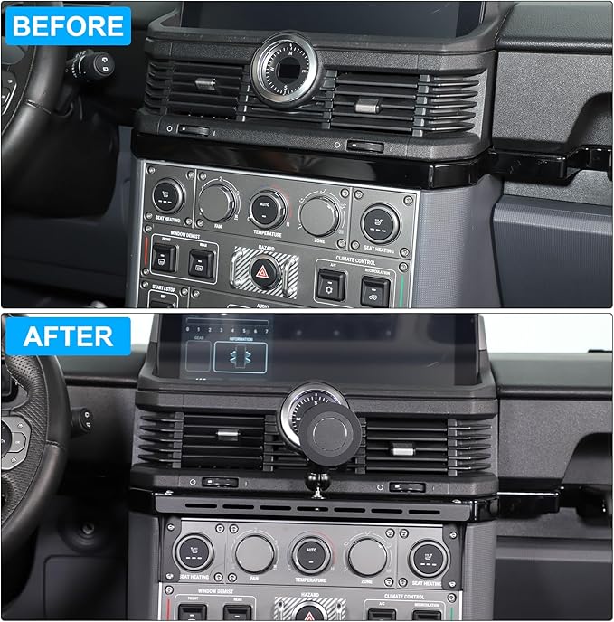 Compatible with INEOS Grenadier 2020-2024 Car Phone Mount and Walkie Talkie Mount Stand Set, Centre Console Multifunctional Track Mobile Phone Holder Expansion Platform (Style F)