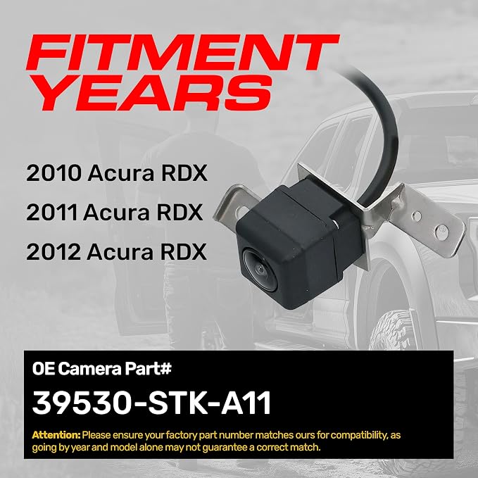 Master Tailgaters Replacement for Acura RDX (2010-2012) Backup Camera OE Part # 39530-STK-A11