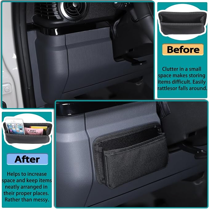 Car Seat Side Pocket Organizer Compatible with Ineos Grenadier 2020-2026 Oxford cloth material Left Side Organizer Cell Phone Pouch Sunglasses Holder Storage Tray Accessories (Black)