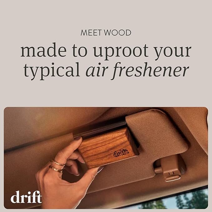 Drift Car Air Freshener - The Original Wood Air Freshener - Car Odor Eliminator - Long Lasting Scent - Metal Clip - Essential Oils - Clean Ingredients - Pine Scent 3 Pack Refill - NO CLIP INCLUDED