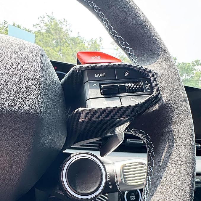 Car Steering Wheel Lower Trim Cover,Steering Wheel Trim Control Button Cover Compatible with Hyundai Ioniq 5 N Accessories (Carbon Fiber Style)