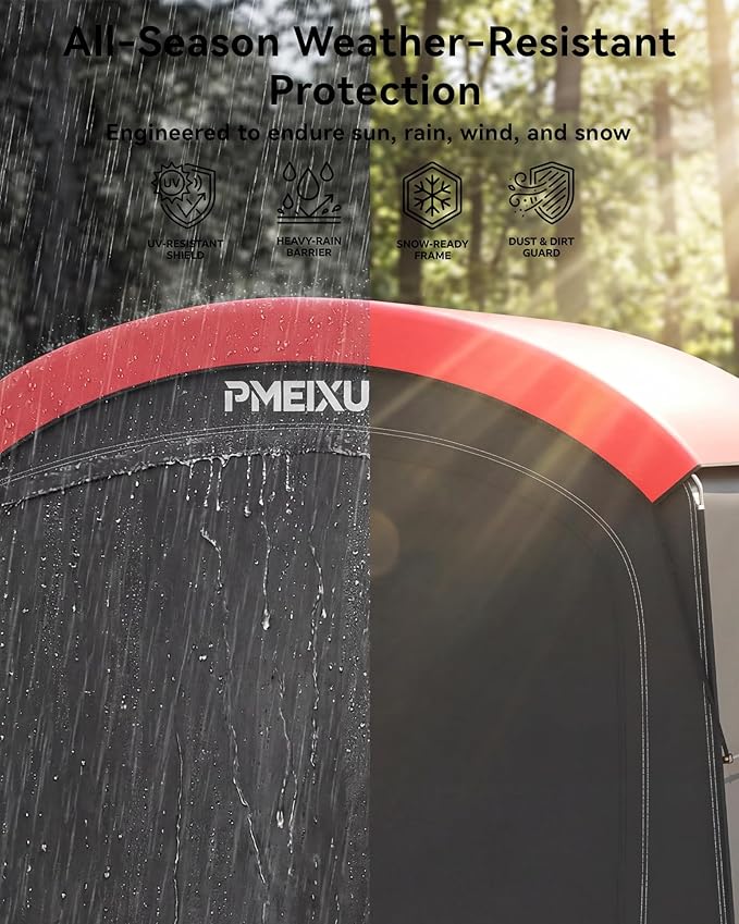Oversized Outdoor Bike Storage Shed, Portable 210D Oxford PU4000 Bike Tent for 4-5 Bicycles, All-Weather Garden Storage for Motorcycles, Riding Lawn Mowers, Patio Furniture & Gardening Tools