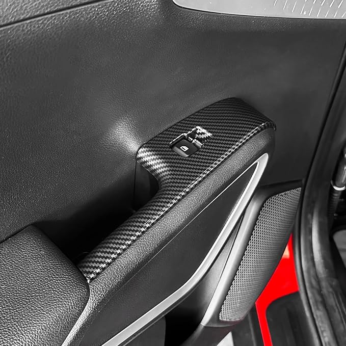 YOUTOOCAR 4PCS Window Switch Panel Trim Covers Compatible with Kia Soul 2022-2026 Accessories (Carbon Fiber Pattern)