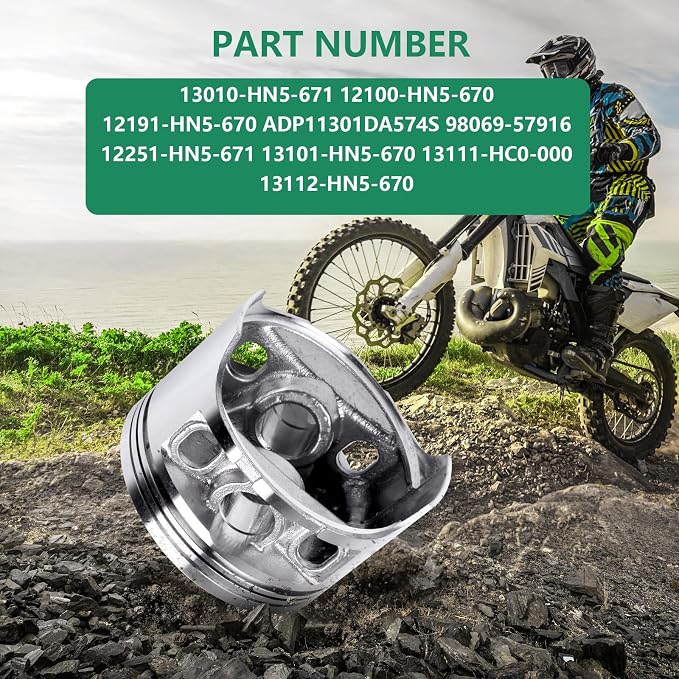 SCITOO Cylinder Piston Top end Kit for Honda for Rancher 350 TRX350FM 4x4 S 2000-2006, for Honda for Rancher 350 TRX350TM 2x4 S 2000-2003, 13101-HN5-670 13111-HC0-000 13112-HN5-670 98069-57916