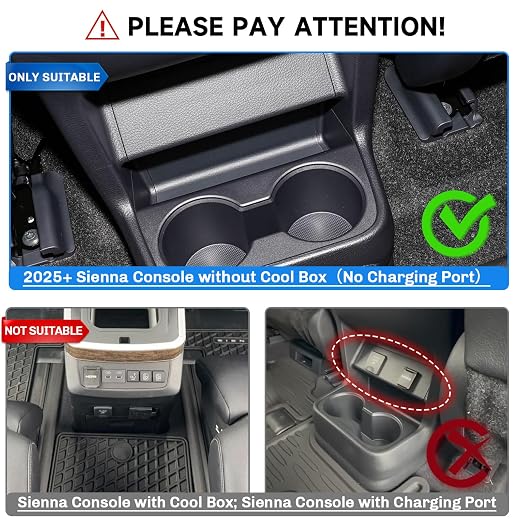 SXCY for 2025 2026 Toyota Sienna Trash Can for 2021-2026 Toyota Sienna Accessories Rear Seat [Not for Cool Box] [OEM-Fit] Waterproof Leak-Proof 2-in-1 Trash Bin & Organizer w/Lid Odor-Free Storage