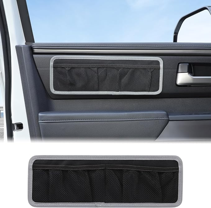 Aunginsy 1Pcs Inner Door Storage Bag Compatible with Toyota Tundra 2022 2023 2024 2025 2026 Pickup Front Door Side Panel Storage Pocket Box Mesh Organizer Tray Pouch Expansion Interior Accessories