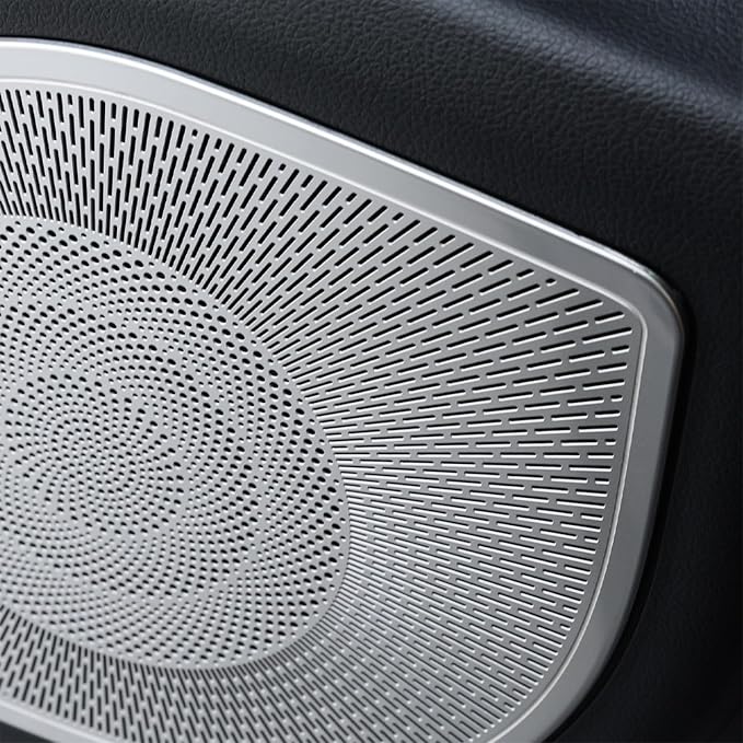 Silver Steel Door Speaker Decoration Covers Compatible with Hyundai Tucson 2022 2023 2024 2025 2026 Accessories