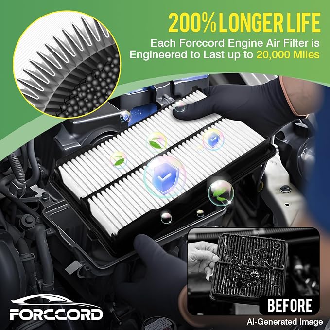 Cabin & Engine Air Filter Fit for 2021-2026 Genesis GV80 2.5L Gas Activated Carbon Cabin Filter Replace#971333M000 28113T6210 Car Accessories