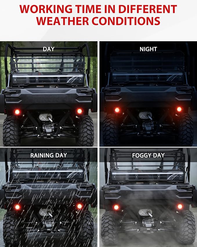 SAUTVS LED Turn Signal Tail Lights Assembly for Kawasaki Mule Pro, Smoked Black Taillights Brake Stop Lights Tail Lamps for Kawasaki Mule Pro-FXT DXT FXR DX FX 2015-2026 Accessories (2PCS)