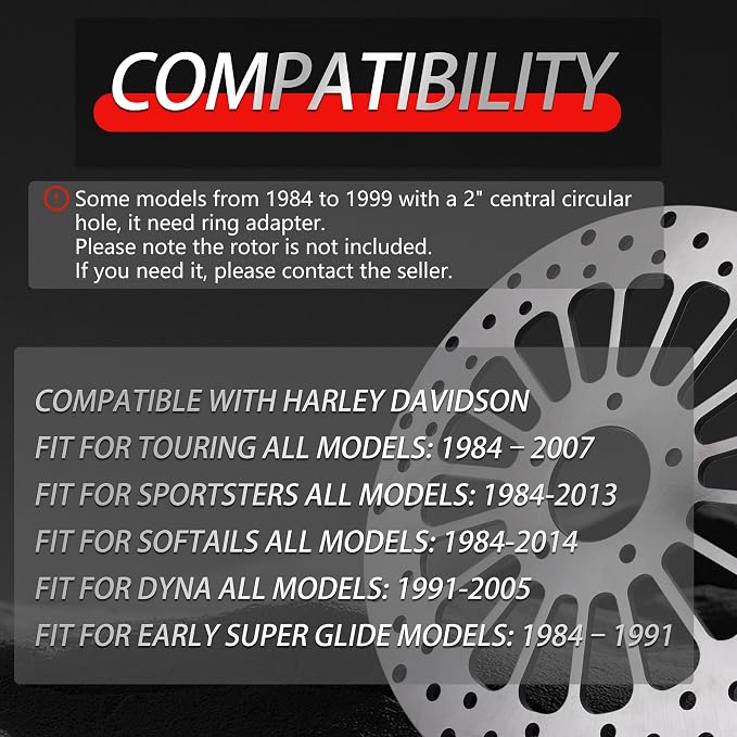 11.5'' Front Brake Rotor Dsic 2PCS Kit Compatible with Harley Sportsters Davidson Softail Dyna Early Super Glide Motorcycle, Update 420 Stainless Steel Rotor Motorcycle Brake Disc