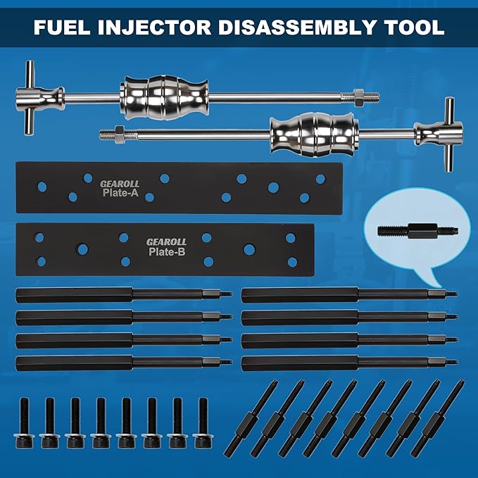 EN-51146 GM-51146 Fuel Injector Removal Disassembly Tool, Rail Assembly Replacer Master Tool Kit Compatible with GM Opel, Buick, Vauxhall, MG 1.0L 1.4L 1.5T 1.6L Engines, OEM EN-51146-100 EN-51146-150