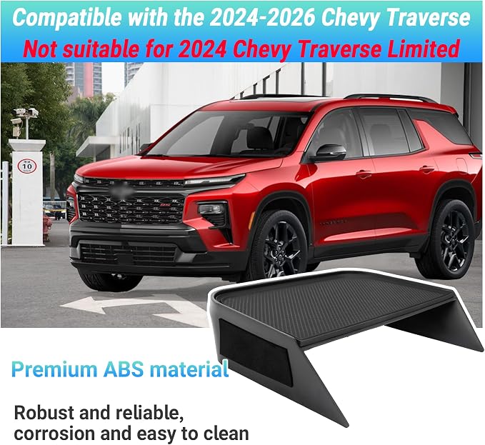 Center Console Organizer Compatible with 2024-2026 Chevy Traverse Interior Accessories, Storage Box Insert Divider Compartment Tray; Not fit for 2024 Chevy Traverse Limited