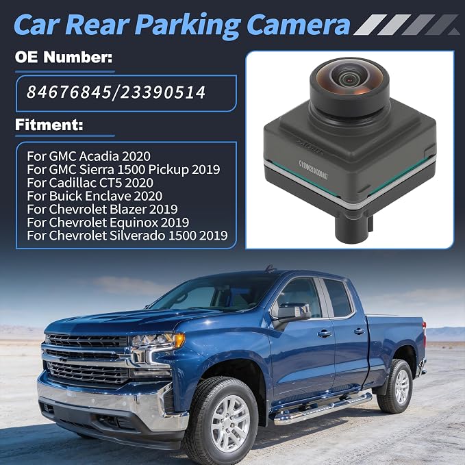 Car Rear View Backup Parking Camera Tailgate Mirror Camera 84676845 23390514 for GMC Acadia 2020 for Chevrolet Blazer Equinox Silverado
