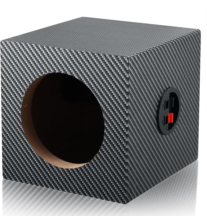 6.5in Speaker Enclosures, Premium Wooden Car Box Speaker Cabinets w/Sound-Absorbing Cotton & Speaker Spikes Pads Mat, American Car Audio Enclosures for Great Sound Quality for Home, Vehicle