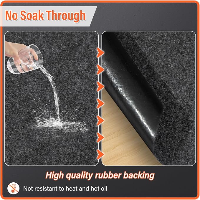 60 X 72 Inch Garage Floor Mat Under Car,Oil Spill Mat,Premium Maintenance mat,Waterproof Rubber Backing Layer Protects Garage Floor Surface