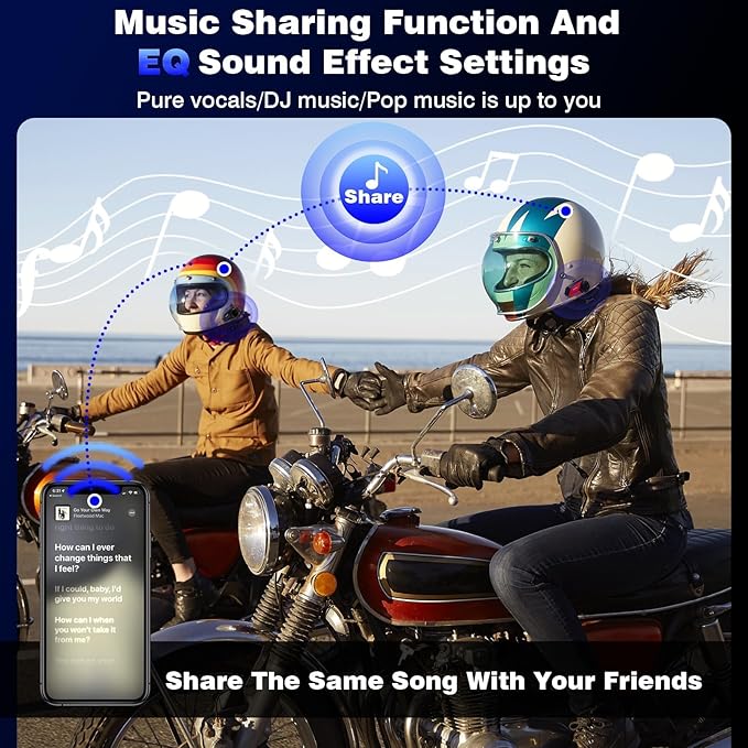 Motorcycle Helmet Headset 8 Riders Communication System X8 Intercom with Music Sharing/HiFi Sound/3 EQ Music Modes/DSP&CVC Noise Cancellation/IP67/FM Radio - X8-Carbon Fiber 1 Pack