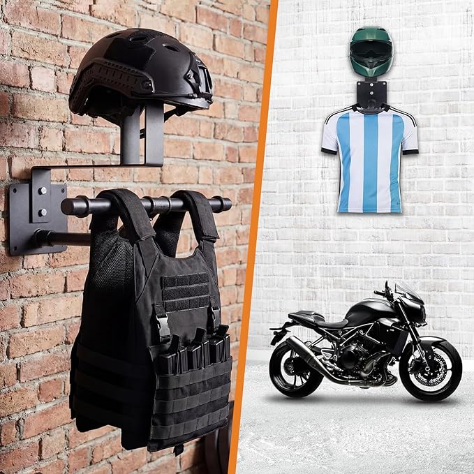 Yaocom Weight Vest Hanger Wall Mount Heavy Duty Tactical Gear Police Vest Holder Motorcycle Helmet Rack Stand for Gym Home Garage Train Armor Breastplate Backpack Organizers