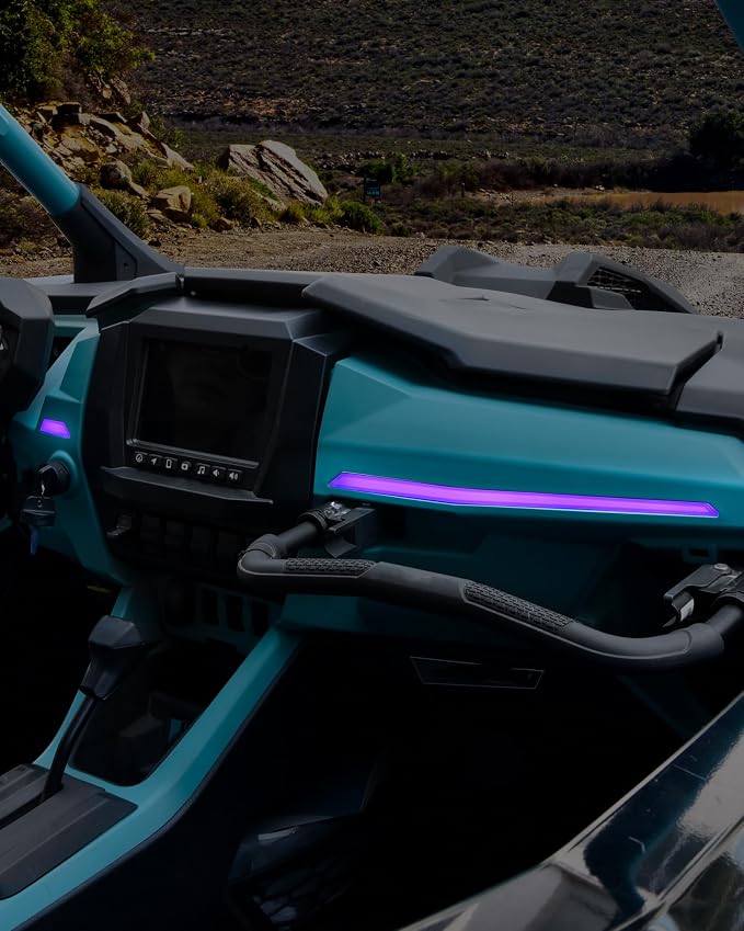 SAUTVS Purple LED Dash Light Assembly for Polaris RZR PRO XP/R/S 2025 2026 Accessories, IP67 Waterproof ABS Material (Replace OEM #2418039, #2418040)