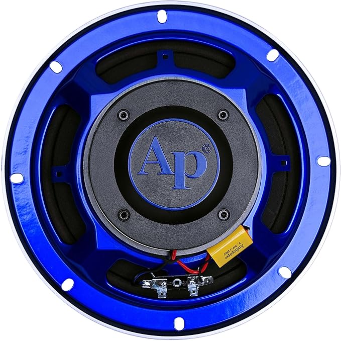 Audiopipe 8" Compression Horn Mid-Range Loudspeaker (APMB-828GH-BLU), 400W, Built-in Compression Horn Driver, Flat Steel Basket, 2-Way Coaxial, KSV Voice Coil, Grill, Sleek Candy Blue