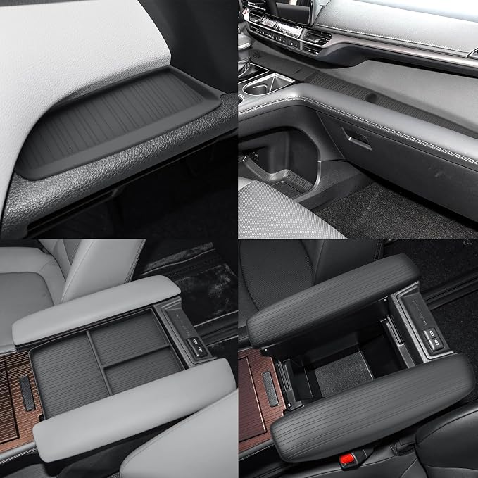 CDEFG 6Pcs for 2021-2025 2026 Toyota Sienna Center Console Cover for for 2021-2026 Toyota Sienna Accessories Dashboard Cover Dash Mat & Armrest Lid Barrier & Armrest Cover TPE Anti Slip Mats