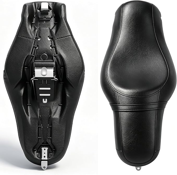 2-Up Motorcycle Seat for Sportster XL 2010-later, Driver Passenger Two Up Low Profile Leather Seat Pad for Harley Davidson Iron 883 1200 48 72 XL883 XL1200 Forty-Eight Seventy-Two SuperLow Accessories