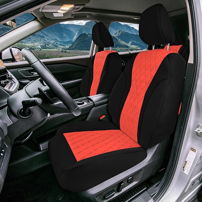 FH Group Custom-Fit Car Seat Covers Specifically Made for 2021-2026 Nissan Rogue, Full Set Red Ultraflex Ultraflex Neoprene Waterproof Automotive Seat Cover