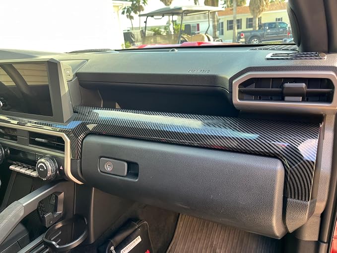 Dashboard Cover for Toyota 4Runner 2025 2026 Interior Accessories 8inch&14inch Display Center Consoles ABS Frame Trim (Carbon Fiber Grain, Dashboard Cover for 4Runner)