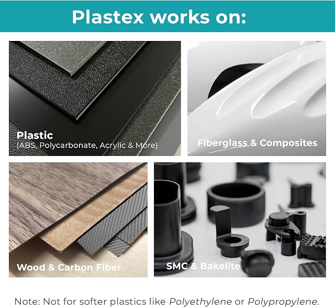 Plastex Plastic and Fiberglass Repair - Easily fix, Recreate Broken Plastic, Fiberglass Wood & More! Plastex Master Tech Kit