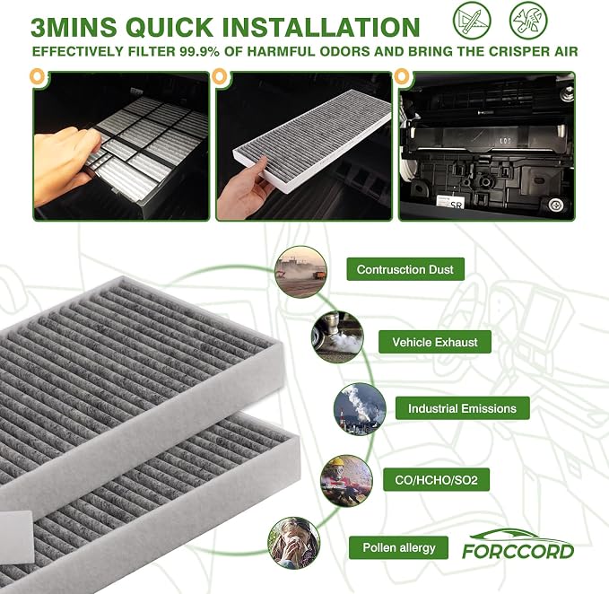 6-Pack Cabin Air Filter Fits for 2020 2026 Tesla Model Y, 2025-2026 Model Y Refresh Juniper Launch Activated Carbon Cabin Intake Filter Replacement 165837500A 165837600A
