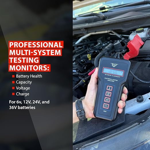 Professional Battery Tester for 6V 12V 24V 36V Systems – Digital Load Tester for Car Automotive Alternator & Starter Analyzer with Bluetooth Printer – B500 by Tech Professional Service Tools