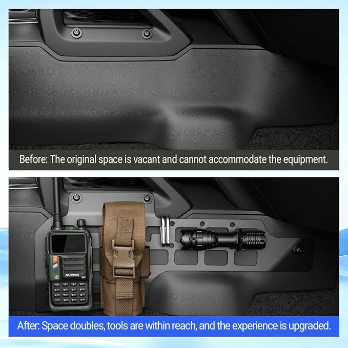 PTYYDS Passenger Side Molle Panel Compatible with 2021-2025 Ford Bronco 2/4 Door Molle Panel Center Console Storage Replacement for 2021-2025 Ford Bronco Accessories
