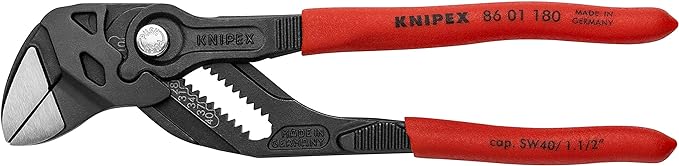 KNIPEX Tools - Pliers Wrench, Black Finish (8601180), 7 1/4-Inch, Black Finish & Jaw Protectors for 7 1/4" Pliers Wrench