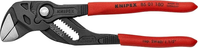 KNIPEX Cobra Pliers (8701180) and Pliers Wrench, Black Finish (8601180), 7 1/4-Inch