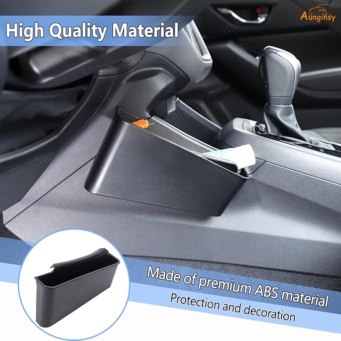 Aunginsy Central Control Left Side Gear Shift Storage Box Compatible with Subaru Crosstrek 2024 2025 Center Console Organizer Tray Side Gear Shift Armrest Box Hanging Storage Basket ABS Accessories