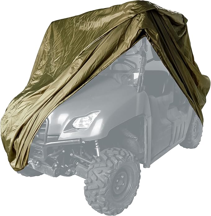 Black Boar UTV Cover - Features Waterproof Polyurethane Coating for Protection Against The Weather - Reinforced Grommets & Side Vents - Includes Storage Bag - Olive (66022)