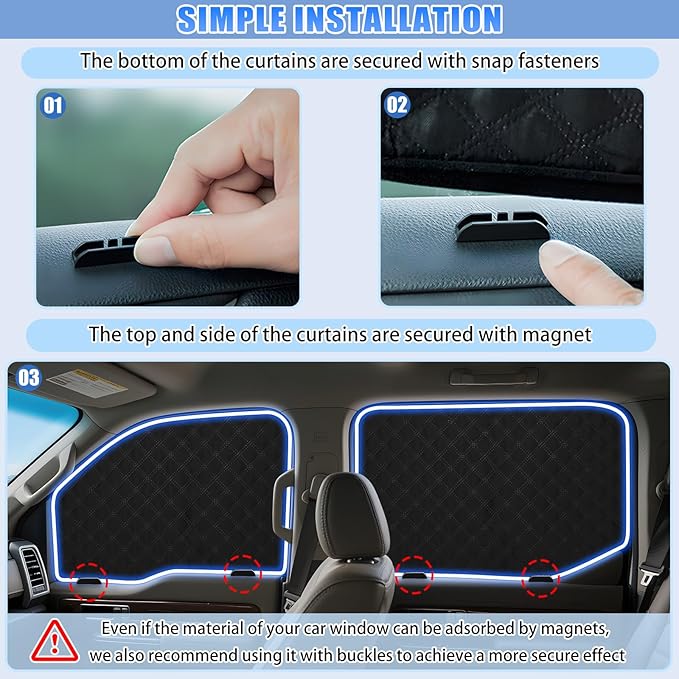 ZATOOTO Car Window Shades for Ford F-150 2015-2020, Double Layer Blackout Privacy Shades with Breathable Mesh Screen Reversible F-150 Window Cover Design Privacy & UV Protection for Travel Trip Camp
